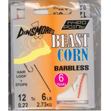 BEAST CORN SIZE 10 BARBLESS RIGS Pack of 6 DINSMORES