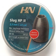 H&N Slug HP ll Pellet .22 5.53mm calibre .218 27gr Hunting Air Rifle Gun Pellets 200 tin