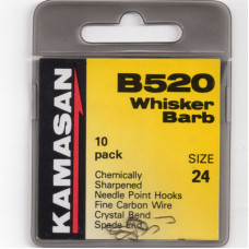 Kamasan B520 Whisker Barb Spade end Hook Size 24